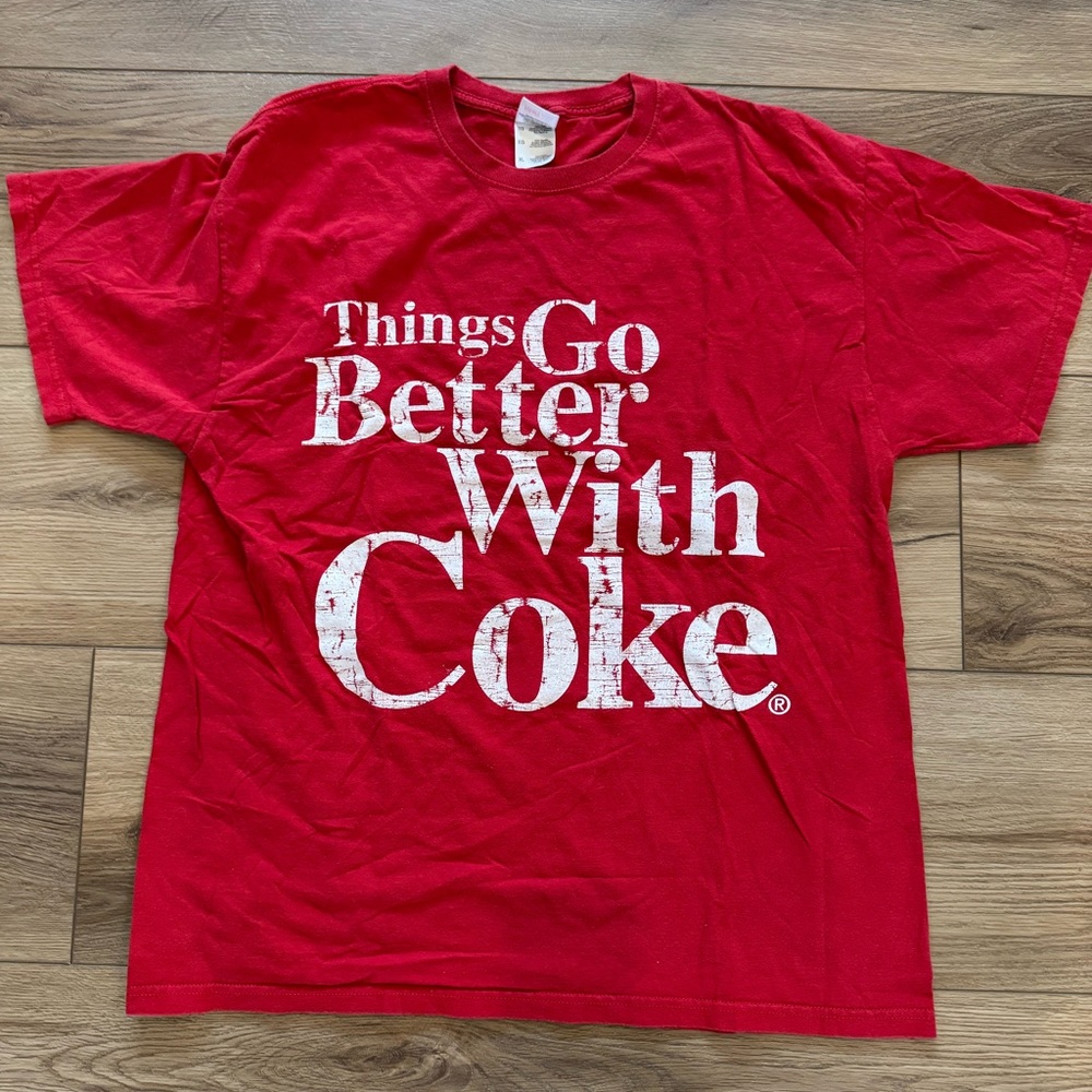 Vintage 90s Things Go Better With Coke Coca Cola T Shirt Size XL Fruit Of Loom